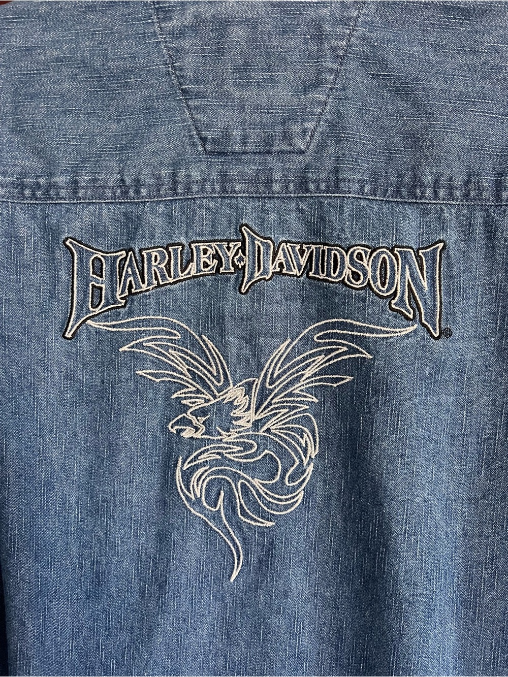 Harley Davidson Women’s Denim Button Down Embroidered size M - Picture 6 of 11